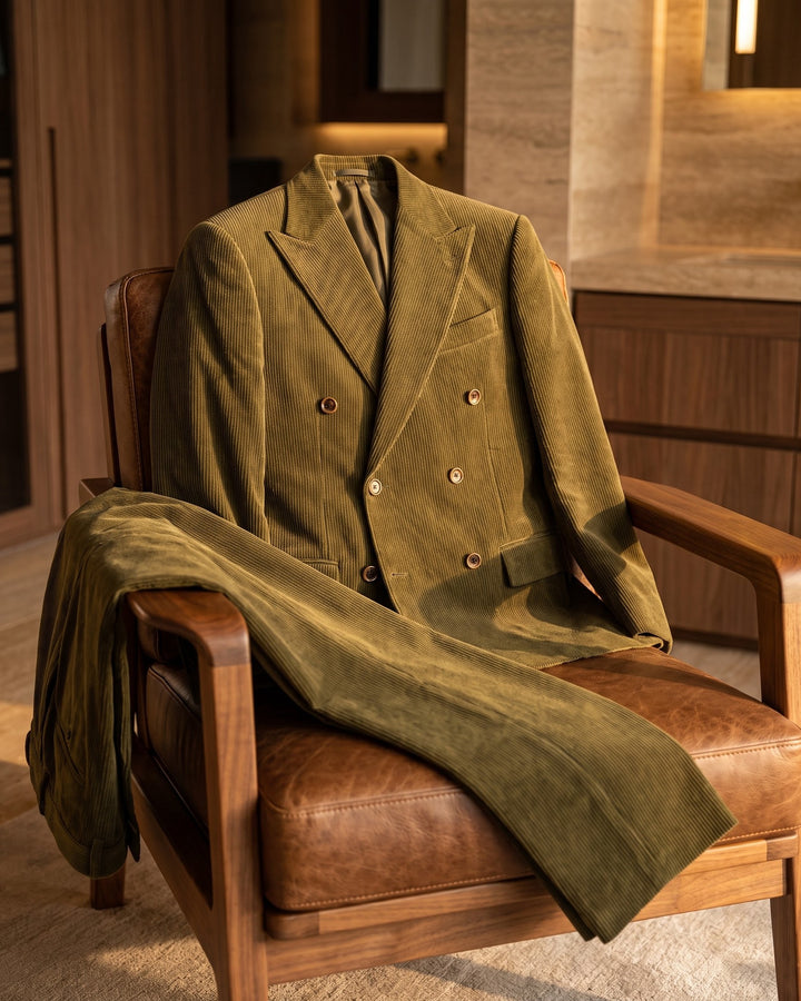 Salvador Corduroy Double-Breasted Suit Set