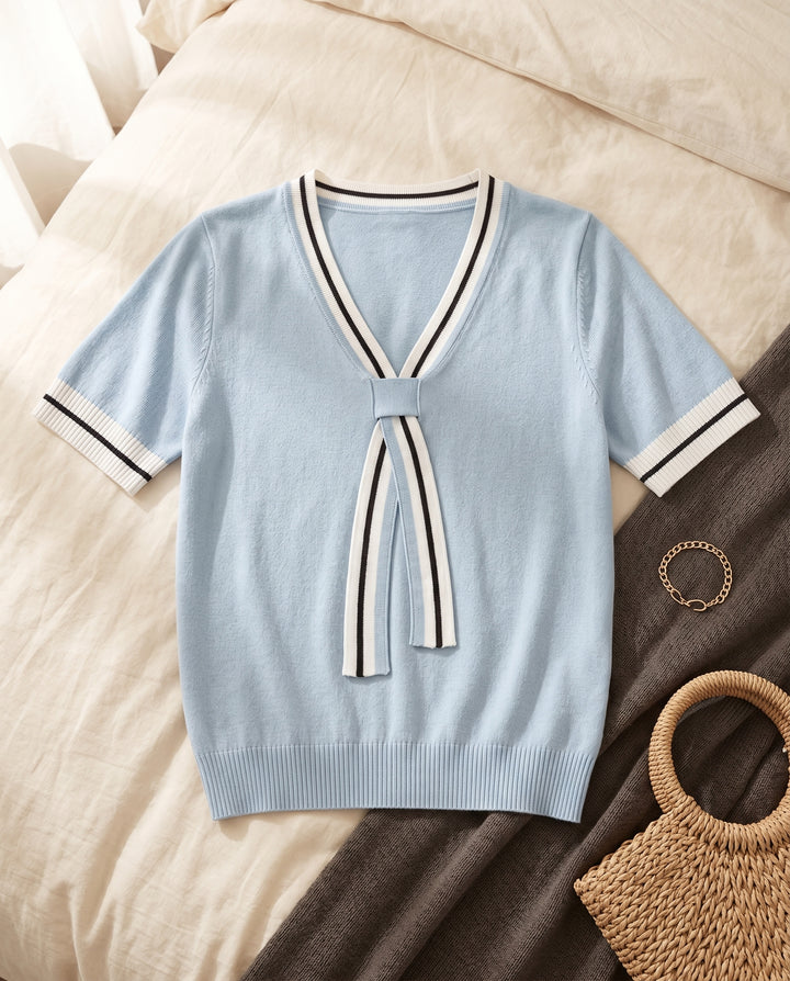 Mirella Tie-Neck Knit Top