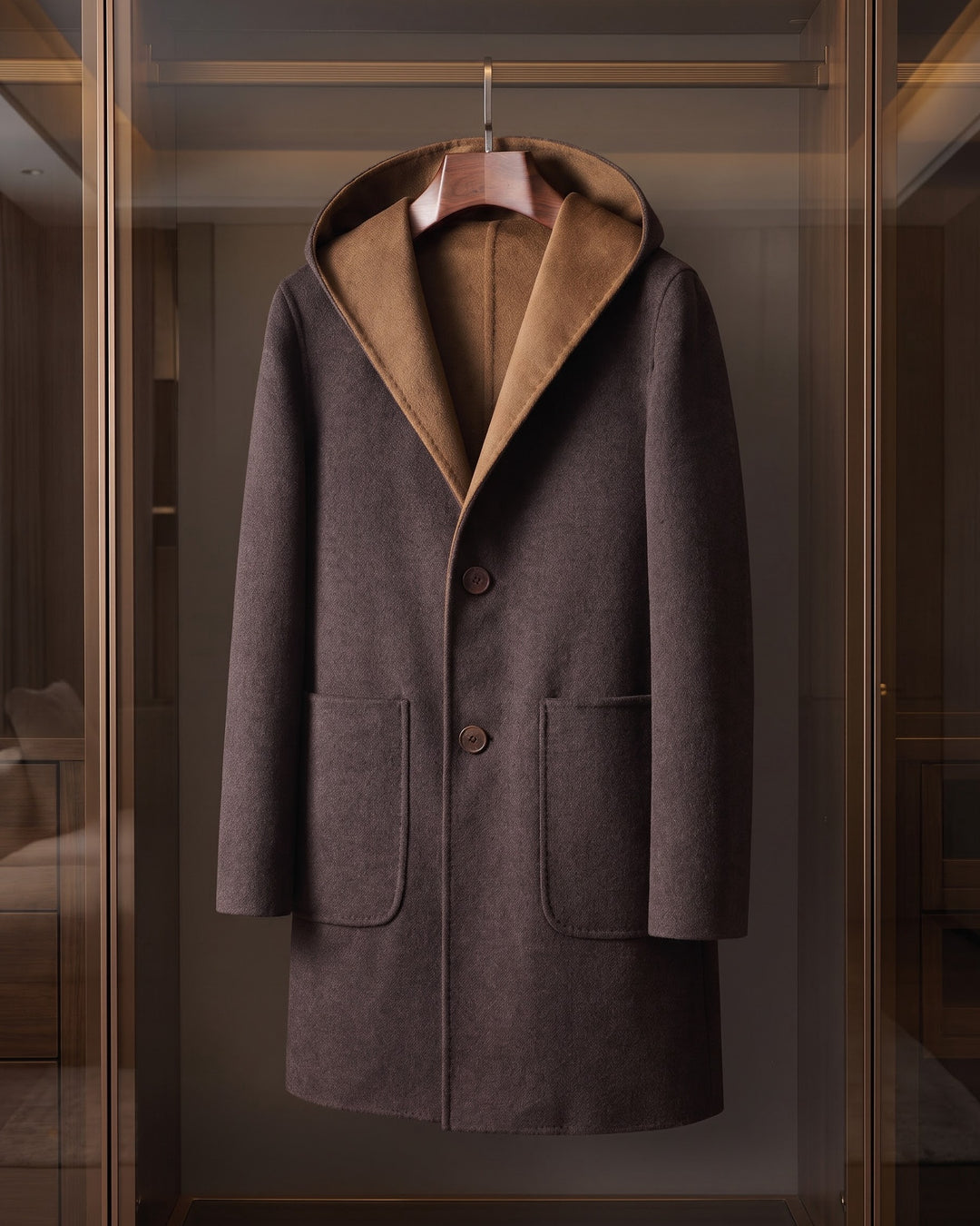 Giacomo Wool Reversible Hooded Coat