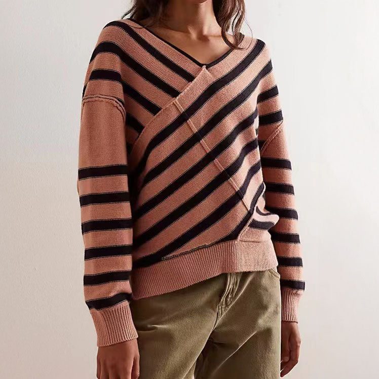 Luna Striped Off-Shoulder Sweater