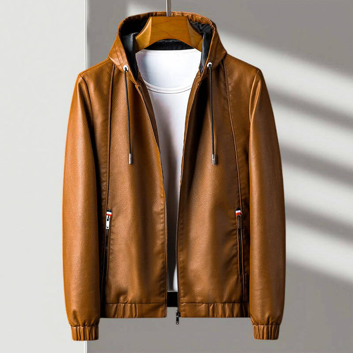 Hudson Leather Hooded Jacket
