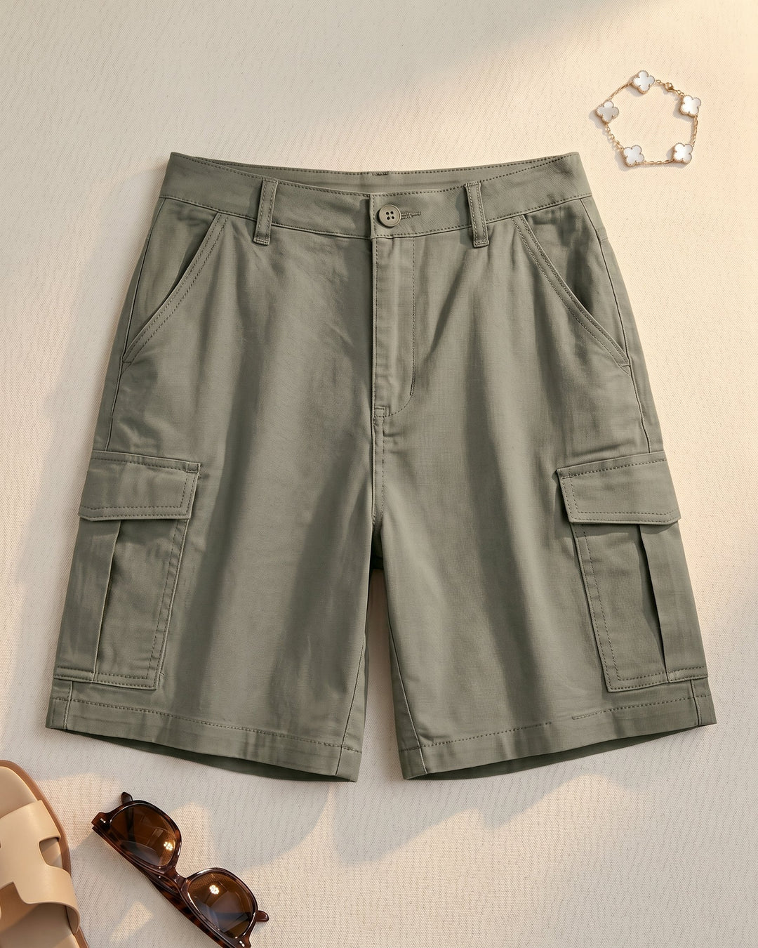 Clara Cotton Blend Cargo Shorts