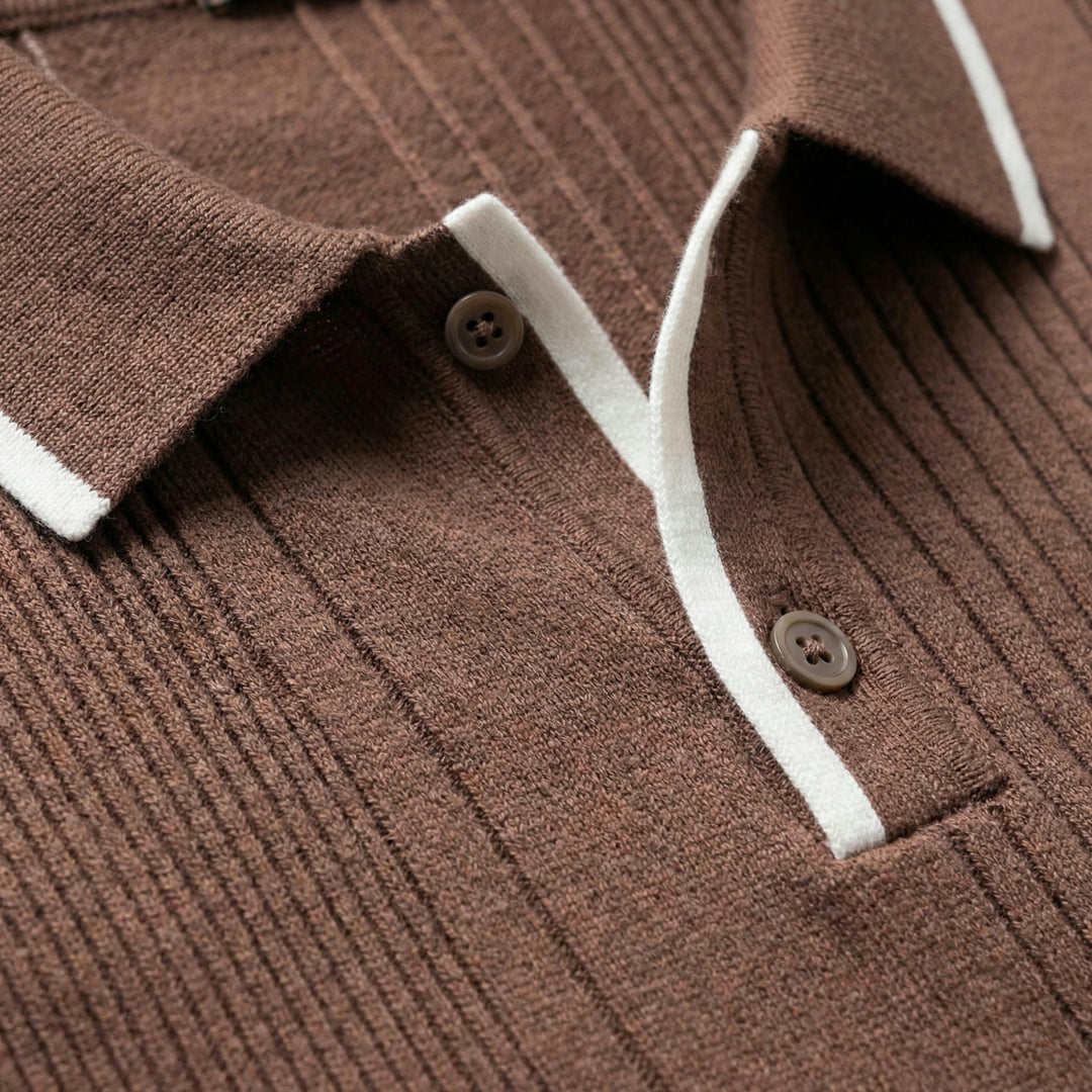 Riccardo Ribbed Knit Polo