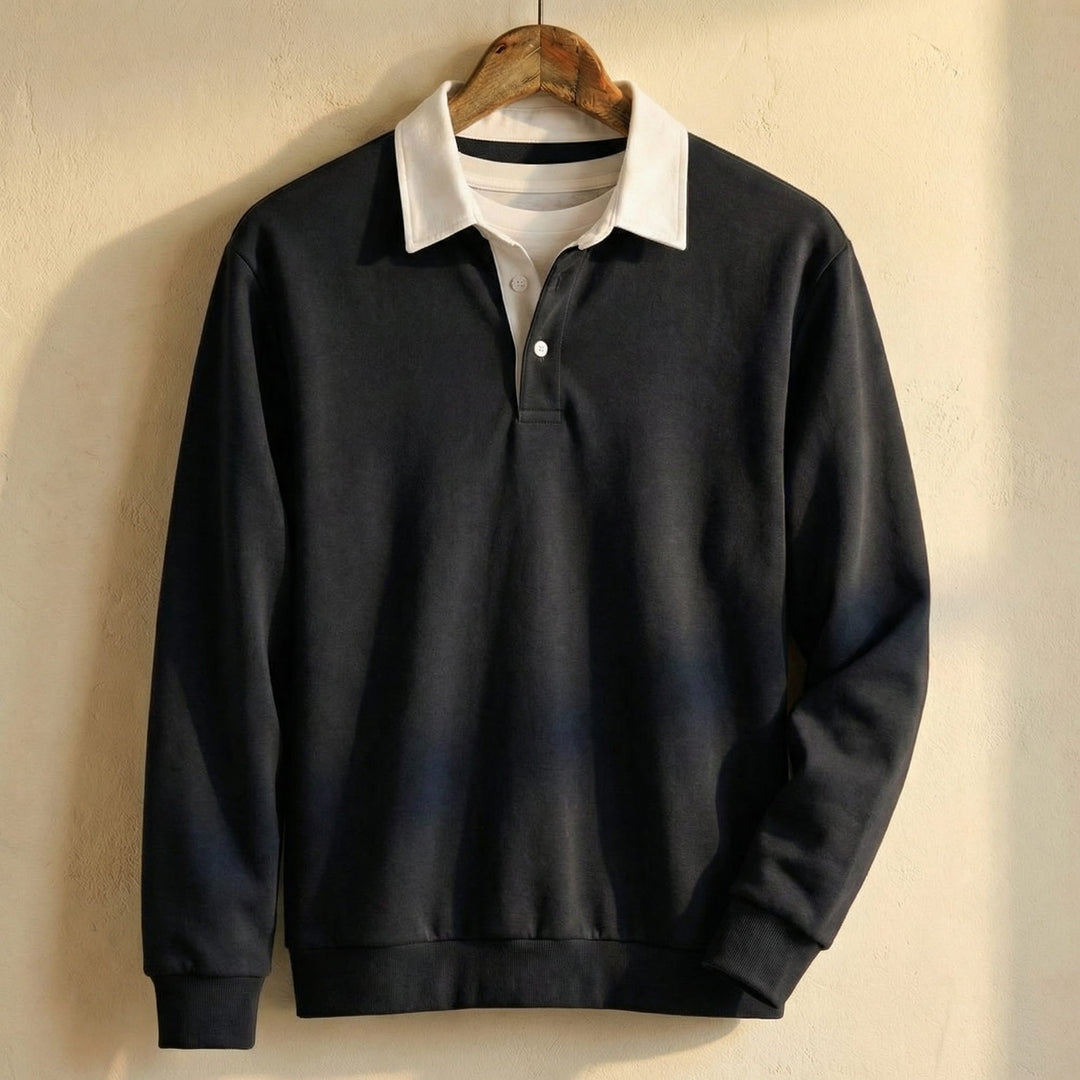 Lorenzo Cotton Collared Sweatshirt