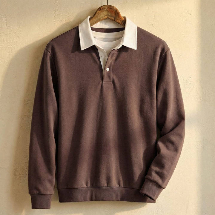 Lorenzo Cotton Collared Sweatshirt