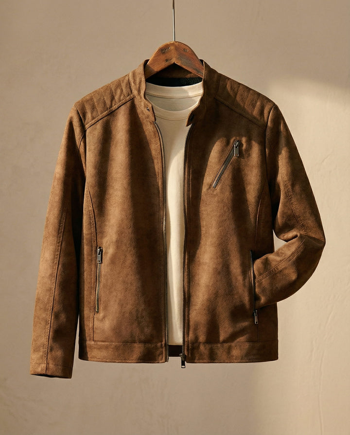 Matteo Suede-Effect Zip Jacket