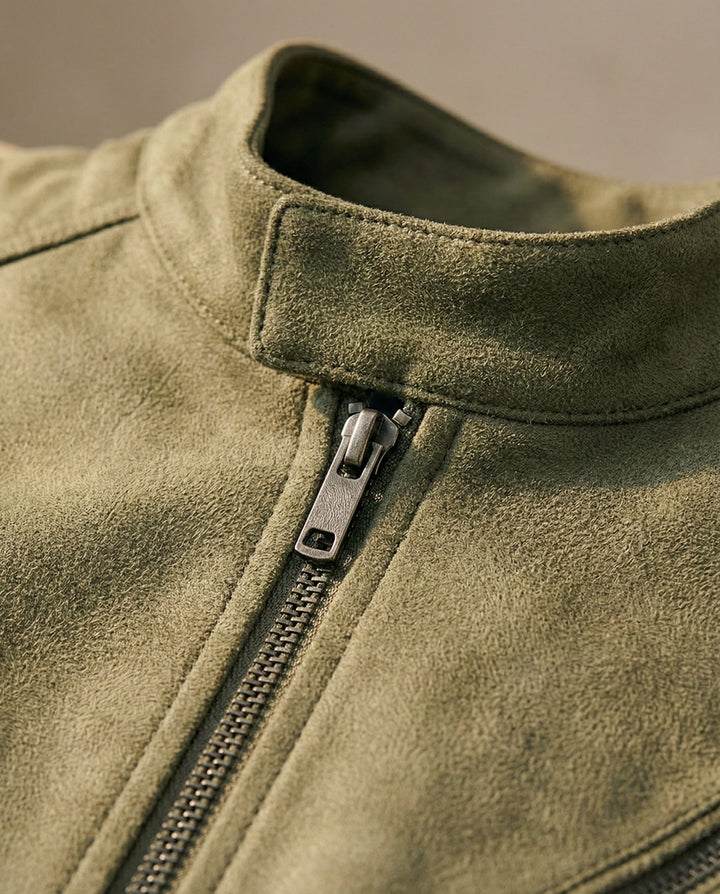 Matteo Suede-Effect Zip Jacket