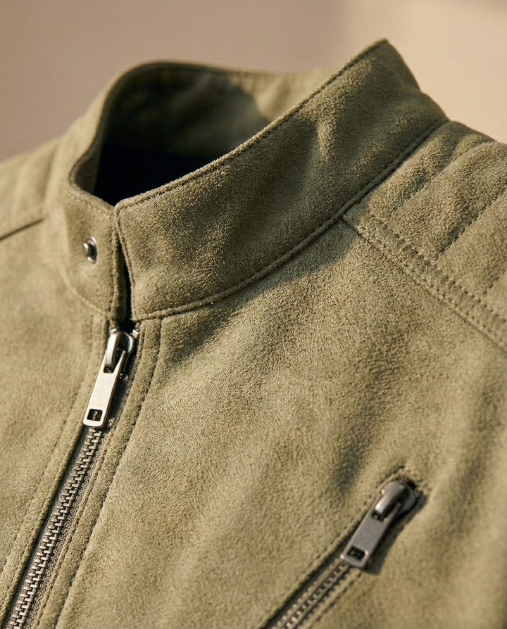 Matteo Suede-Effect Zip Jacket