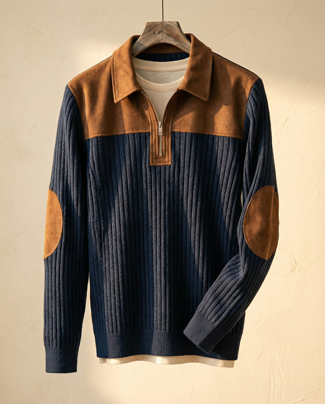 Lorenzo Cotton Rib-Knit Quarter-Zip