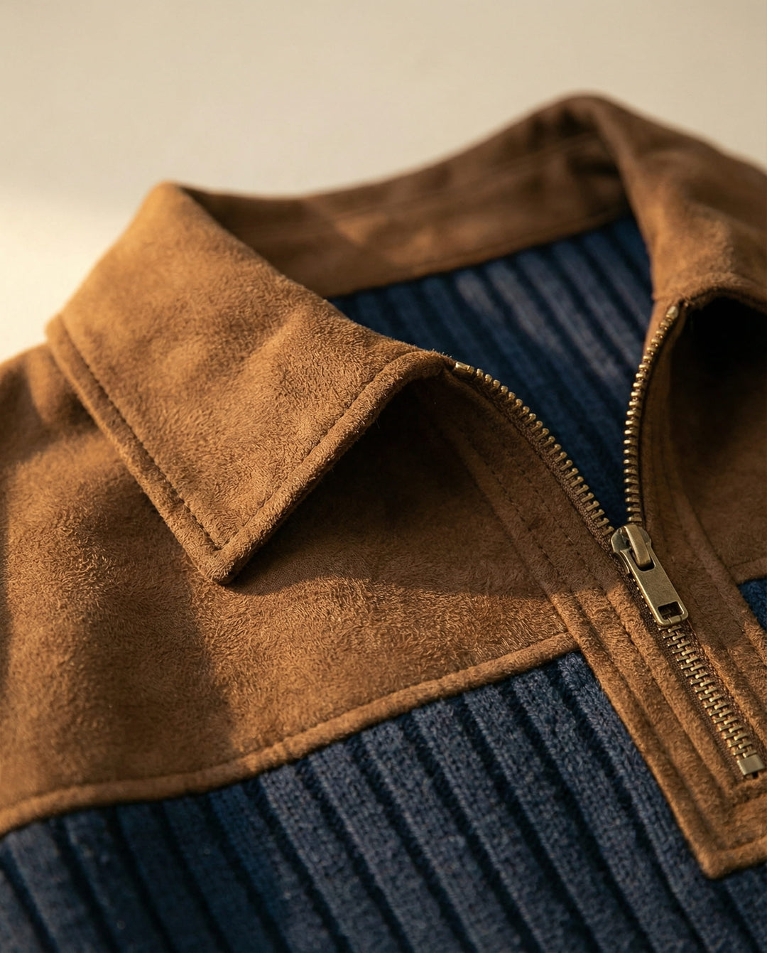 Lorenzo Cotton Rib-Knit Quarter-Zip