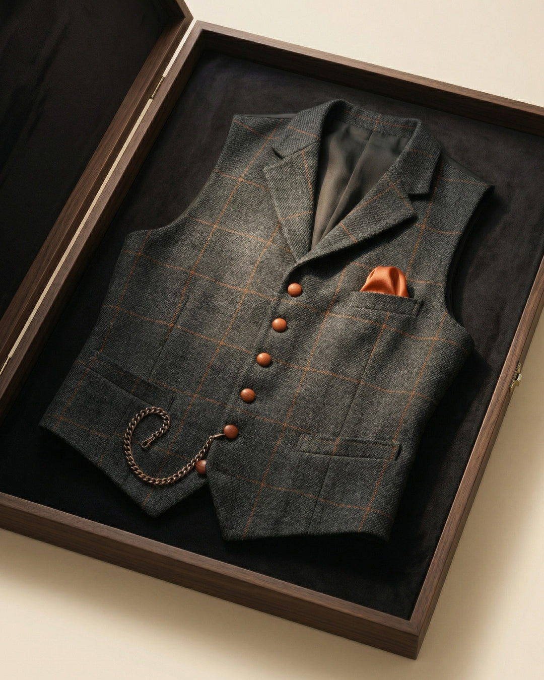 Tiziano Windowpane Lapel Vest