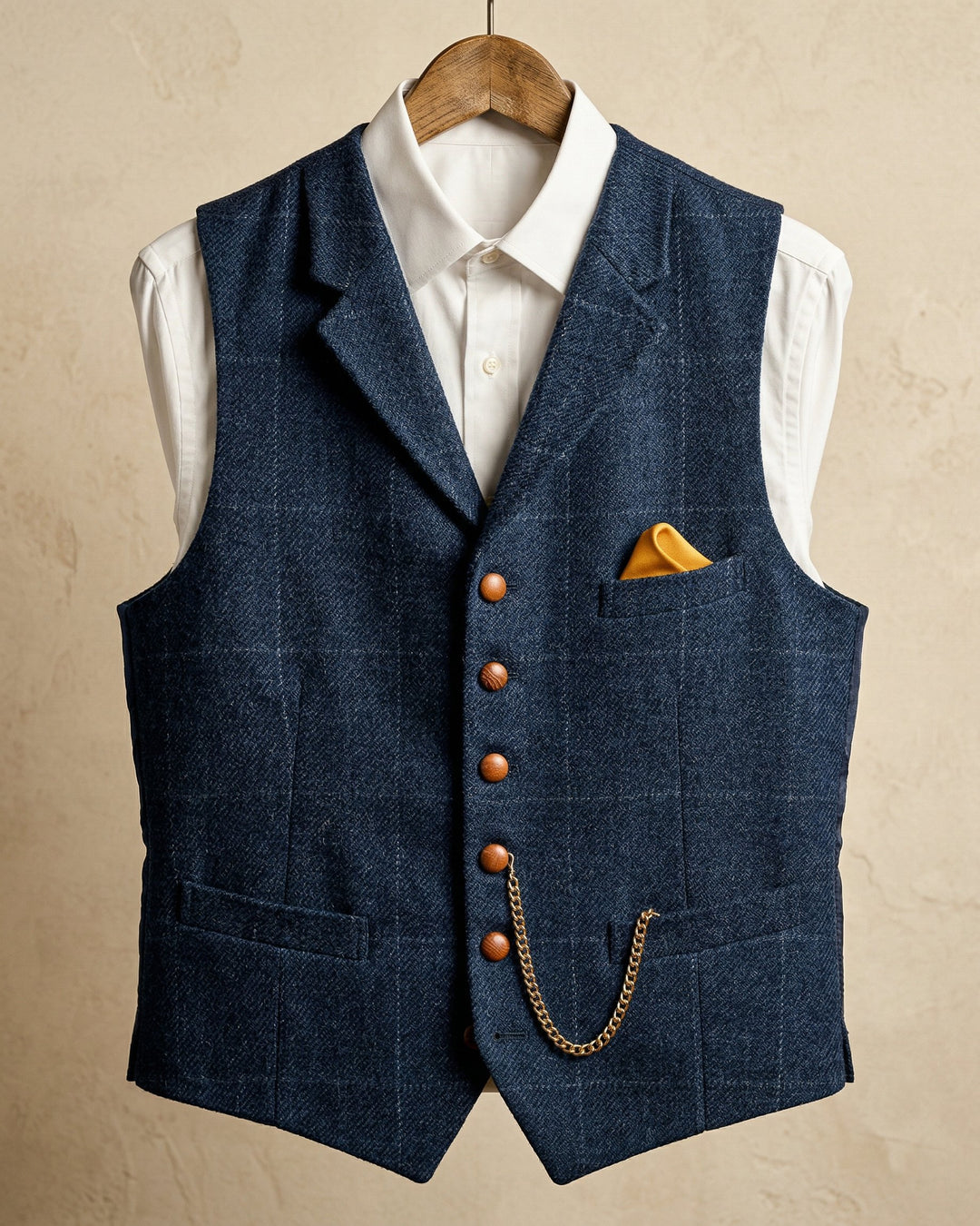 Tiziano Windowpane Lapel Vest