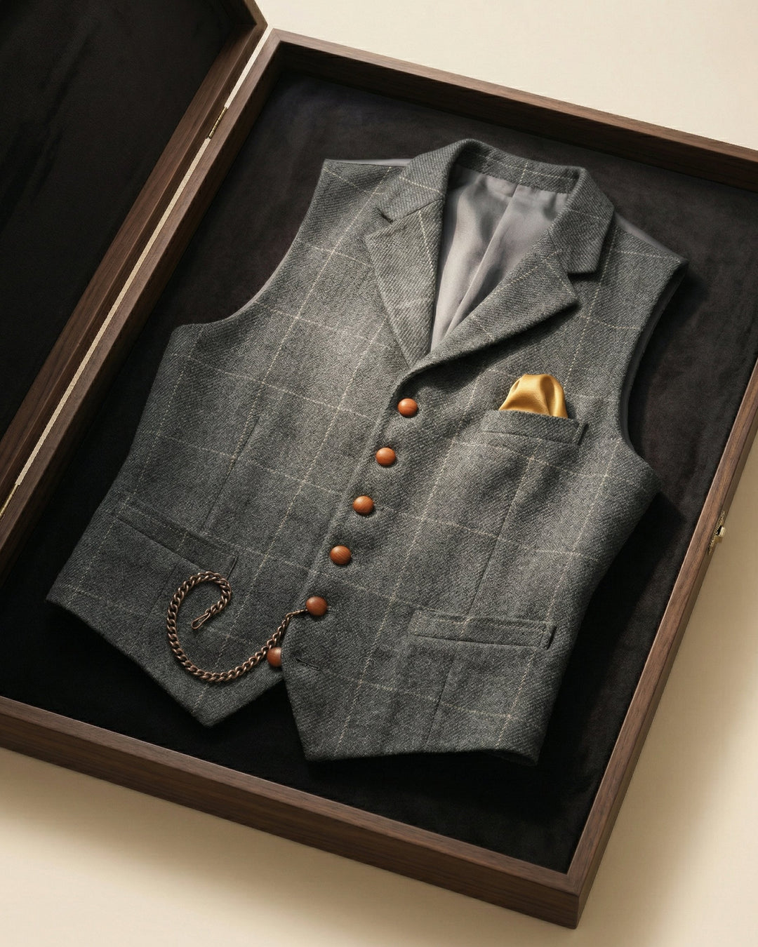 Tiziano Windowpane Lapel Vest