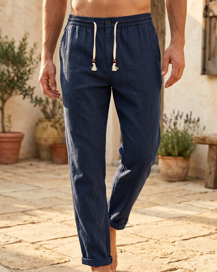 Raffaele Linen Drawstring Trousers