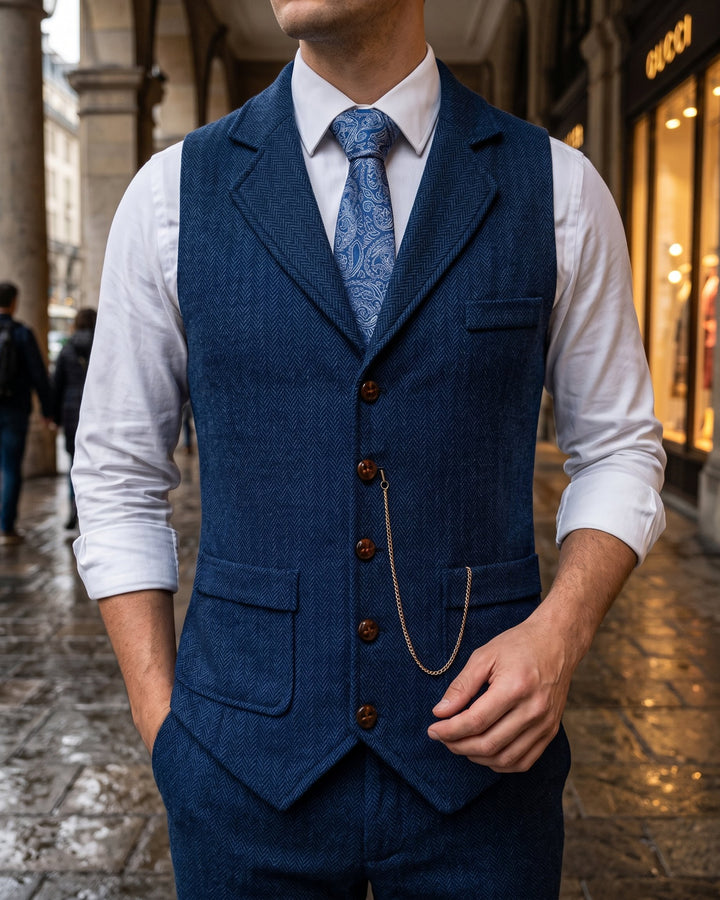 Oscar Herringbone Waistcoat