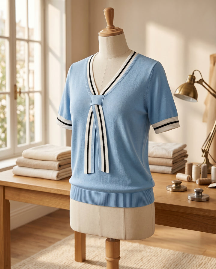 Mirella Tie-Neck Knit Top