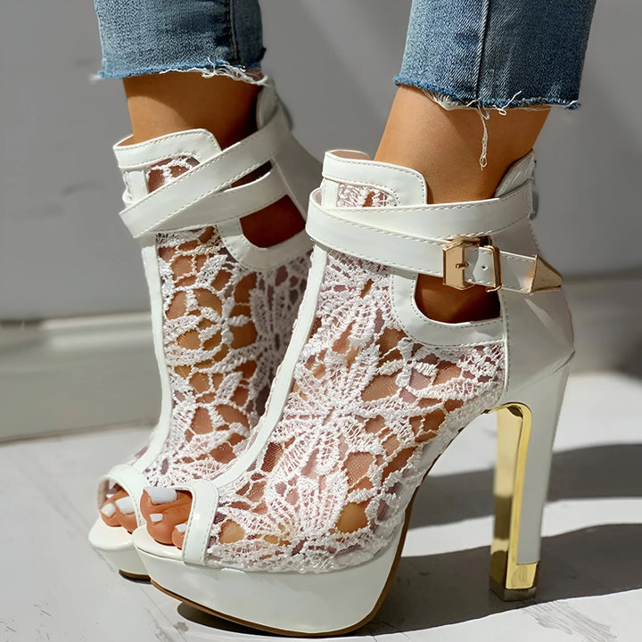 Valentina Lace Platform Heels