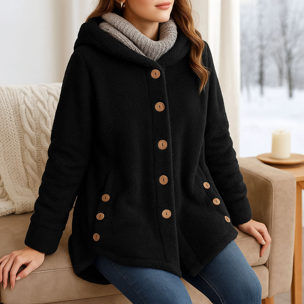 Elena Hooded Fleece Coat