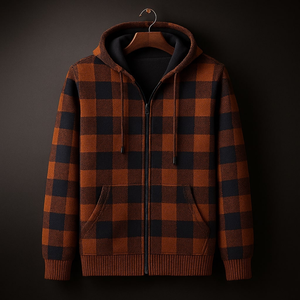 Dario Checked Zip Hoodie