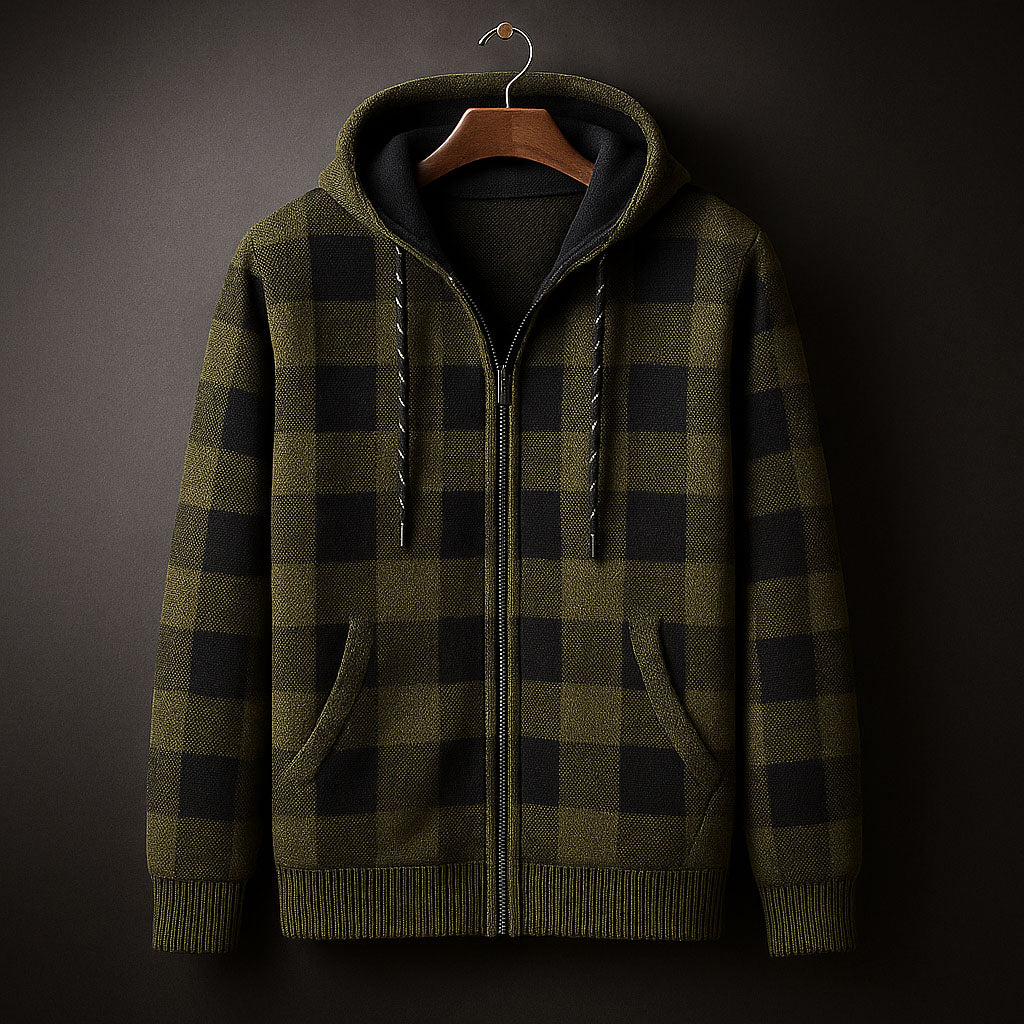 Dario Checked Zip Hoodie