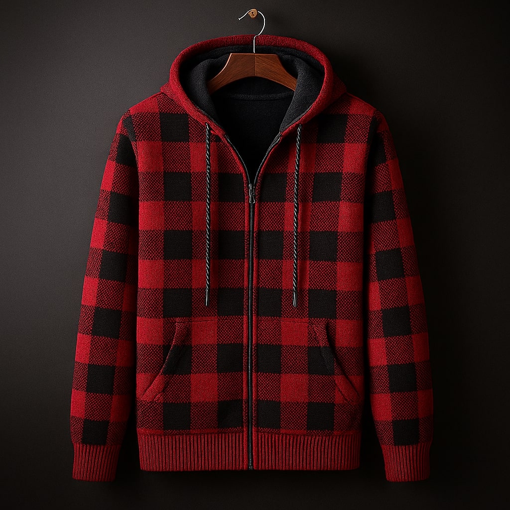 Dario Checked Zip Hoodie