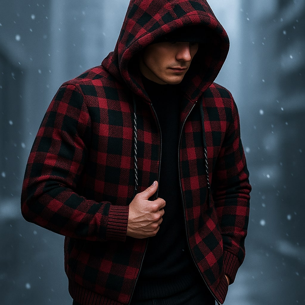 Dario Checked Zip Hoodie