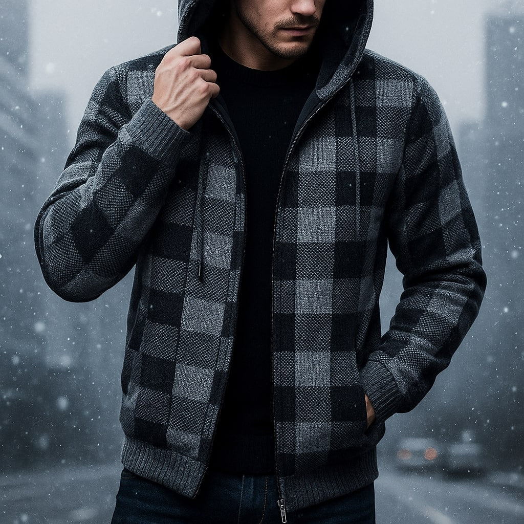 Dario Checked Zip Hoodie