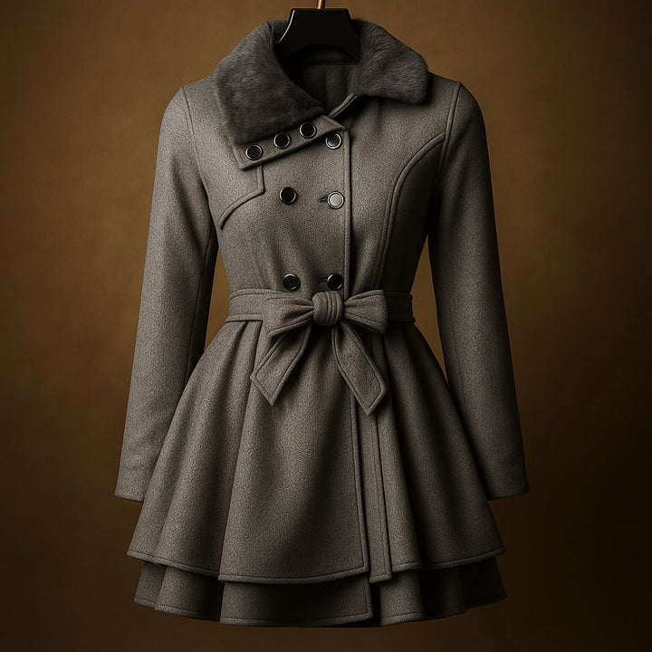 Alessandra Belted Layered Coat