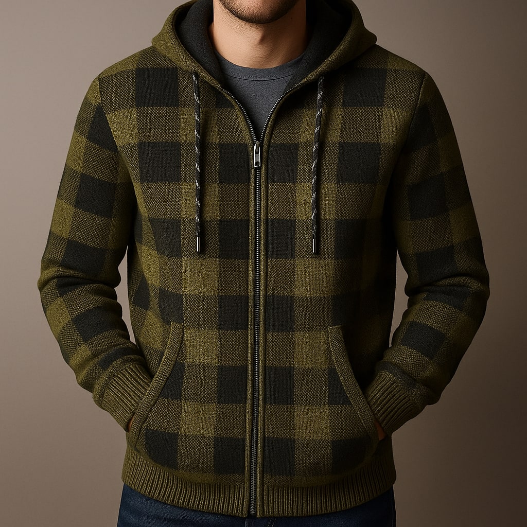 Dario Checked Zip Hoodie