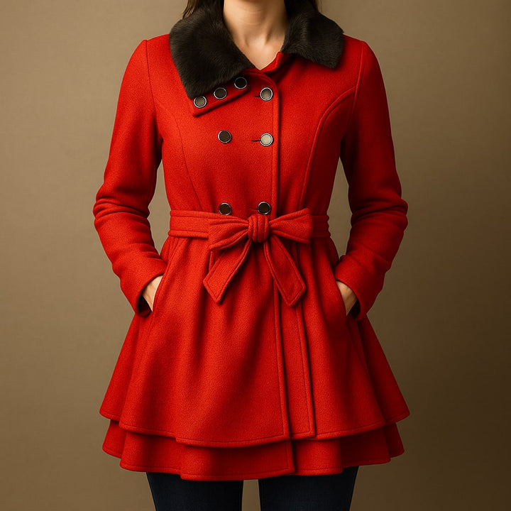 Alessandra Belted Layered Coat