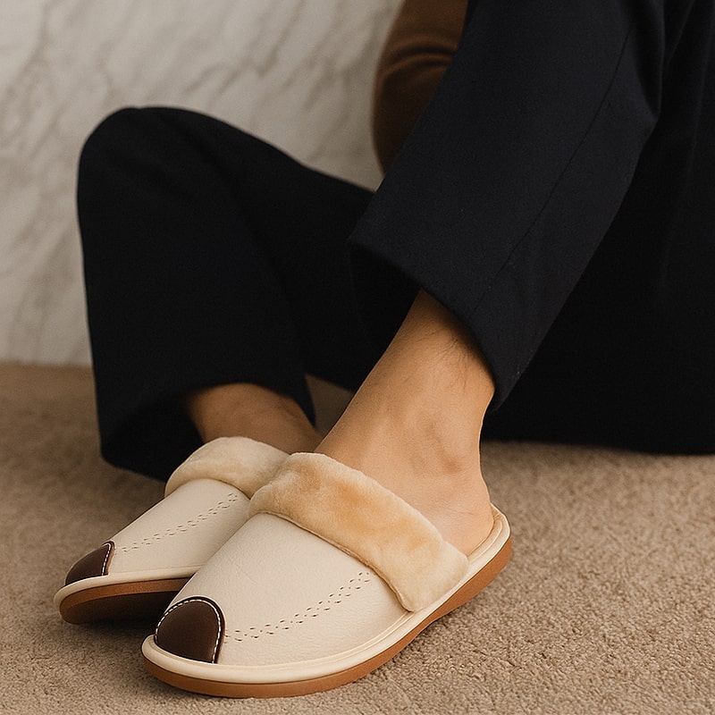 Fabian Leather House Slippers