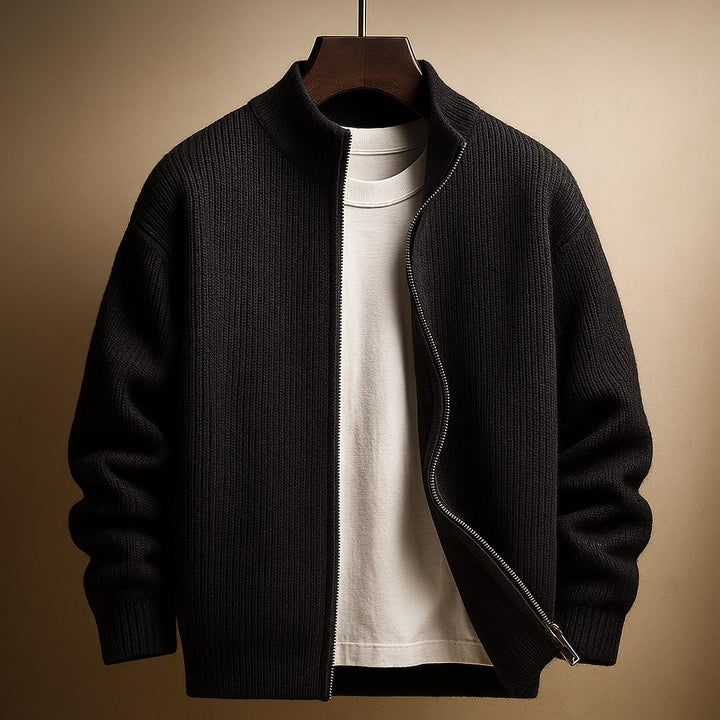 Marcello Ribbed Zip Cardigan