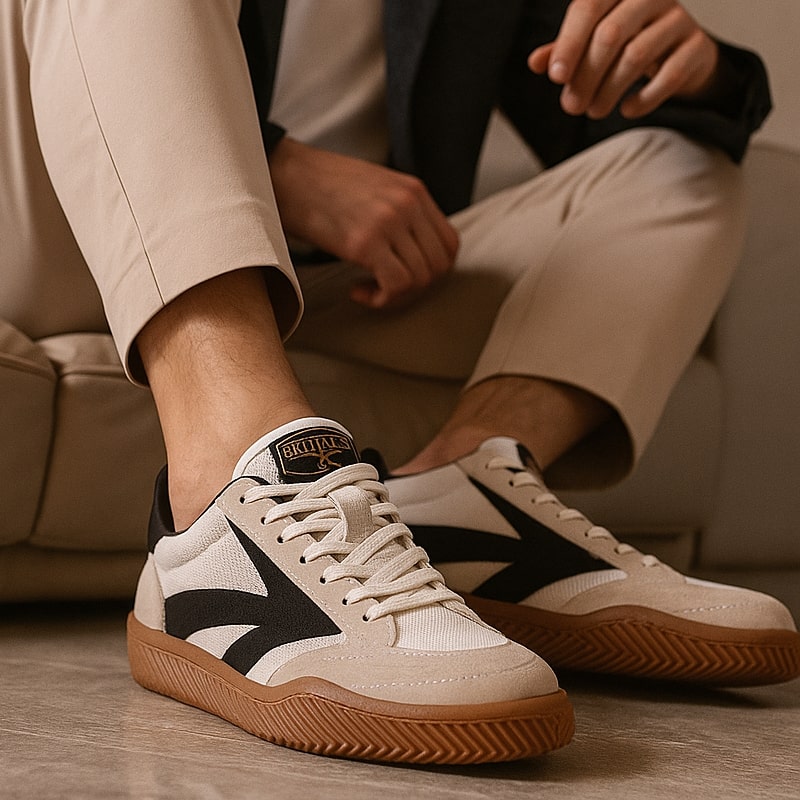 Sandro Leather-Trim Sneaker