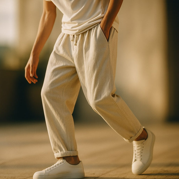 Elio Cotton Drawcord Pant