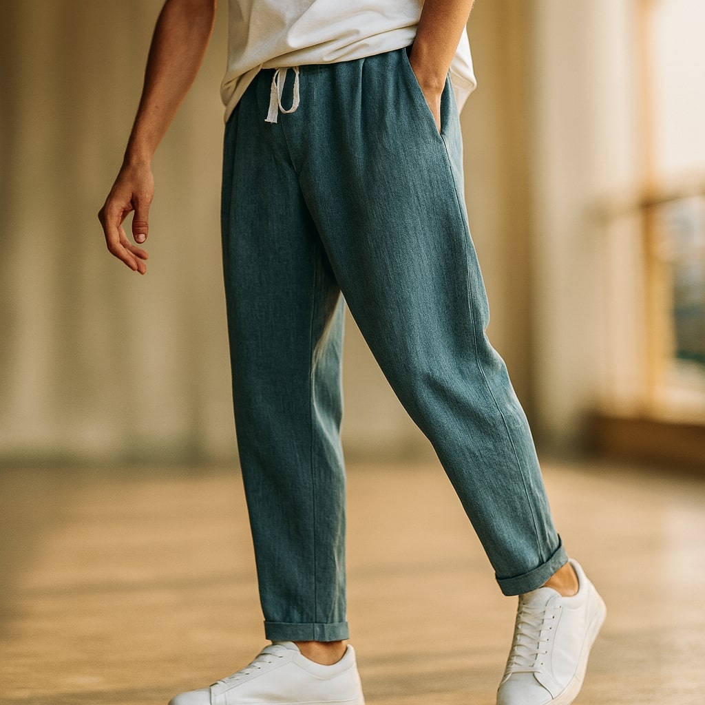 Elio Cotton Drawcord Pant