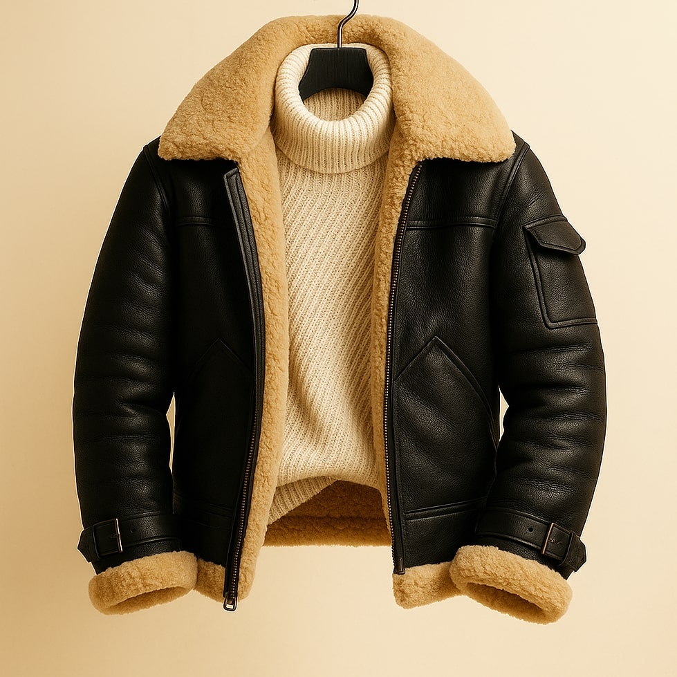 Sergio Shearling-Lined Leather Jacket