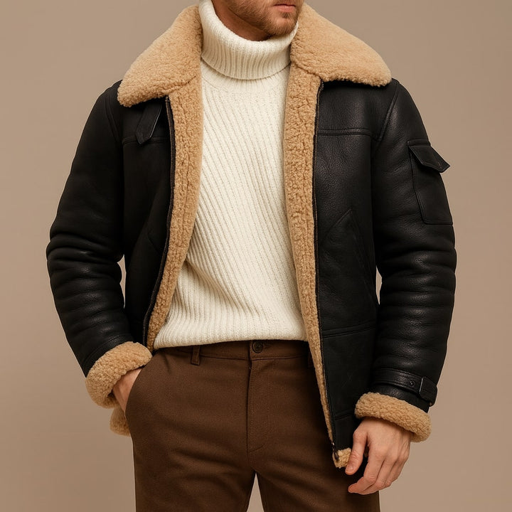 Sergio Shearling-Lined Leather Jacket