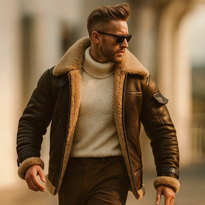 Sergio Shearling-Lined Leather Jacket