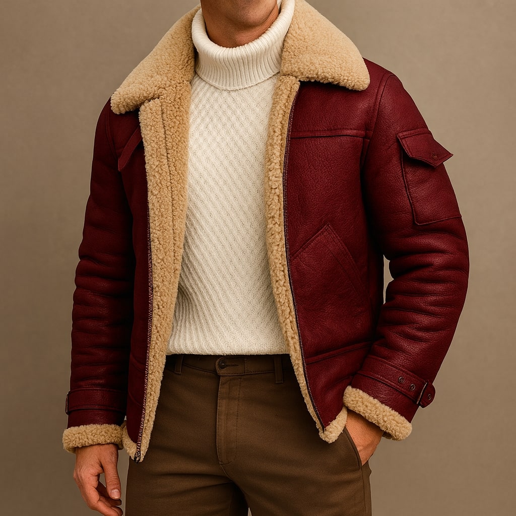 Sergio Shearling-Lined Leather Jacket