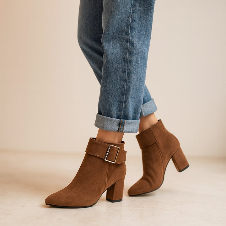 Alessia Suede Buckle Boot