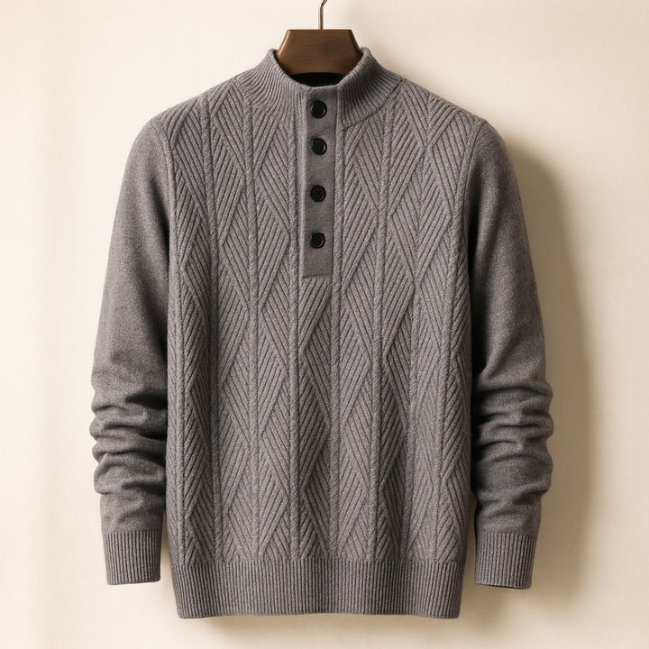 Lorenzo Button-Neck Knit Sweater