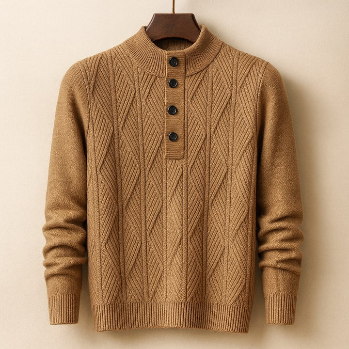 Lorenzo Button-Neck Knit Sweater
