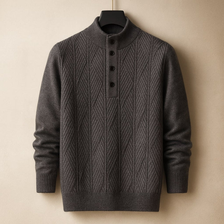 Lorenzo Button-Neck Knit Sweater