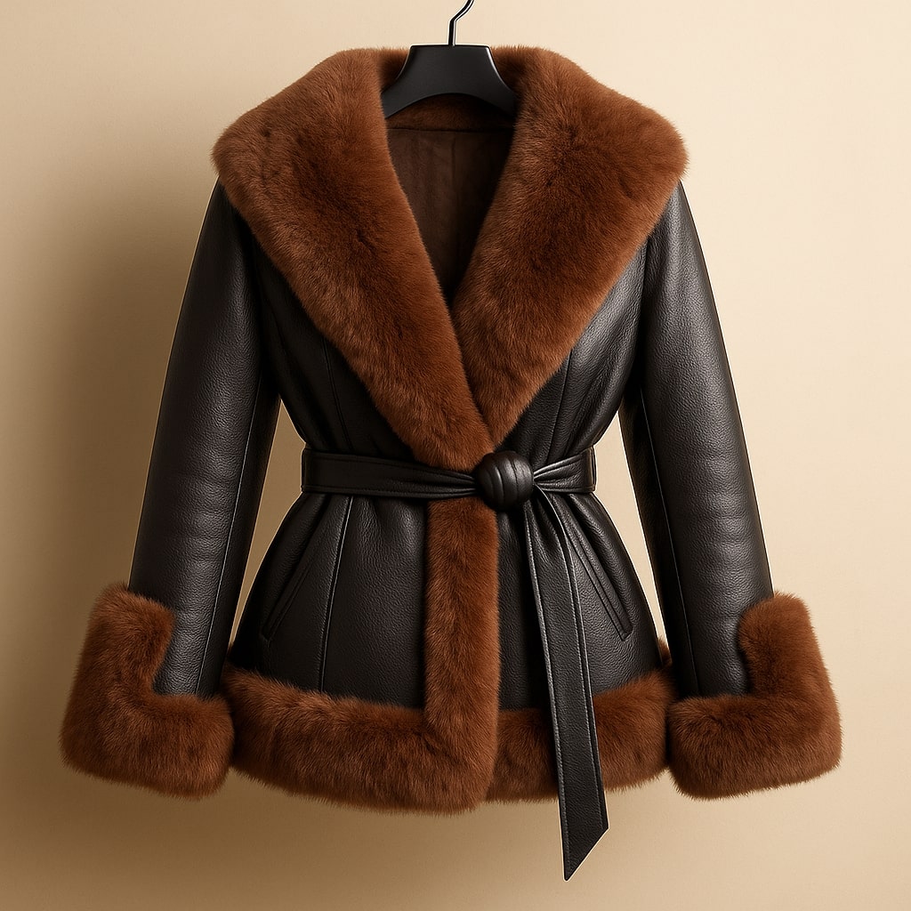 Valentina Fur-Trim Leather Jacket