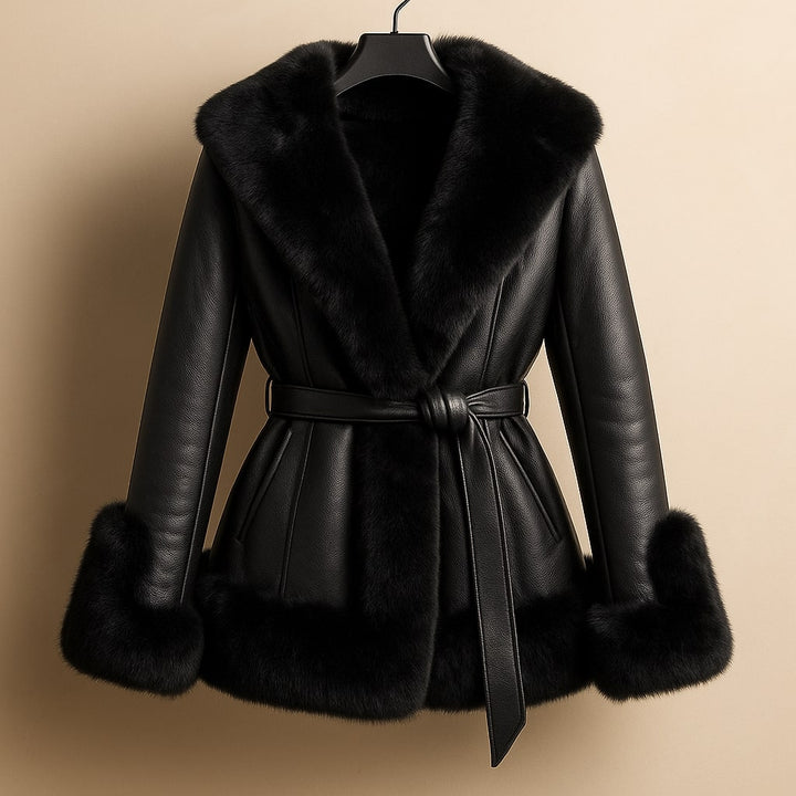 Valentina Fur-Trim Leather Jacket