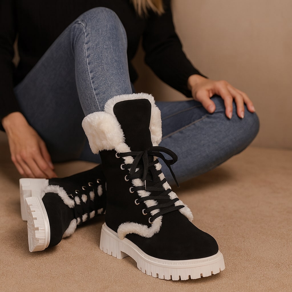 Luciana Lined Lace-Up Boot