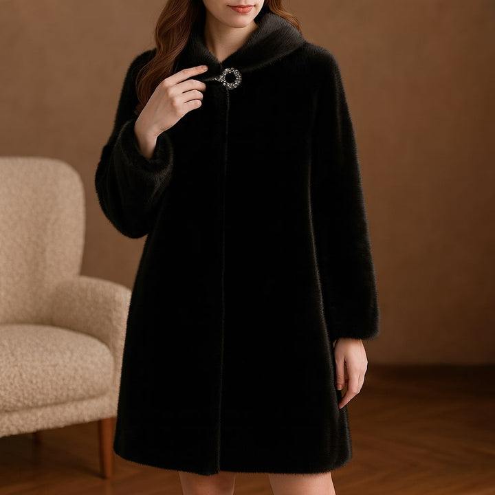 Elena Hooded Plush Coat