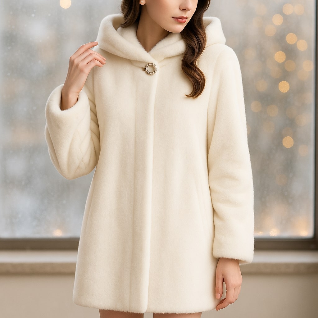 Elena Hooded Plush Coat