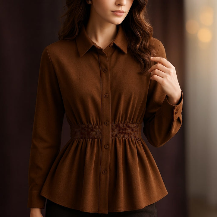 Elena Shaped Button-Up Shirt
