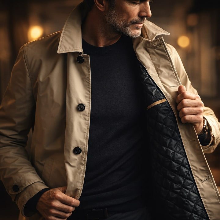 Lorenzo Quilted-Lined Car Coat